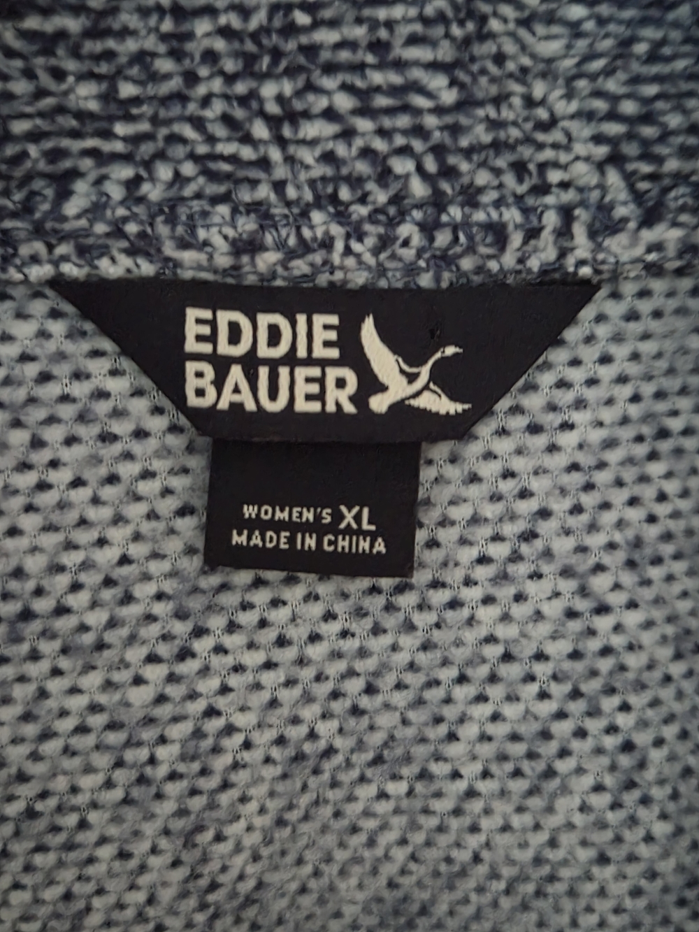 Eddie Bauer Navy Heather Zip-Up Sweater - Picture 2 of 3